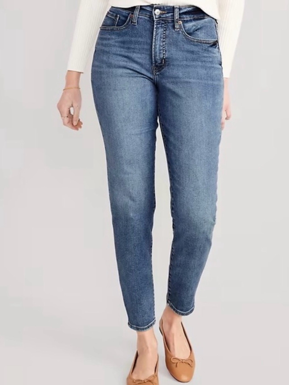 Old Navy O.G. Straight High-Rise Jeans Blue Petite Size 6